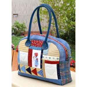 Bolsa Patchwork com Ponto Cruz